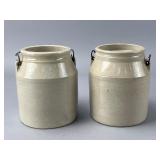 Pair of Cream-Glazed Ceramic Jars