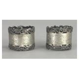 Pair of Silverplate Victorian Napkin Rings
