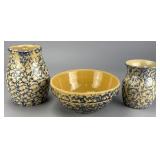 Robinson Ransbottom Marbled Pottery Pitcher Set