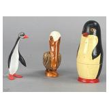 3 Penguin and Pelican Figurines