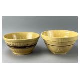 Yellow Ceramic Mixing Bowls, Marked '10 USA 178'