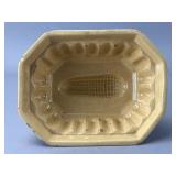 Yellow-Glazed Ceramic Food Mold