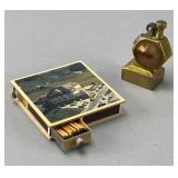 Novelty Desk Set with Matchbox Holder and Lighter