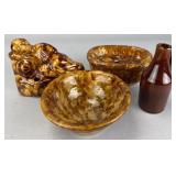 Group of Brown Glazed Ceramic Items