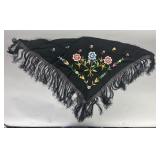 Traditional Manila Shawl with Floral Embroidery