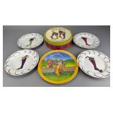 Rosanna Holiday Stocking Salad Plates Set