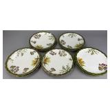 Limoges Porcelain Plates, Botanical Motifs