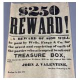 Wells Fargo $250 Reward Notice Reproduction