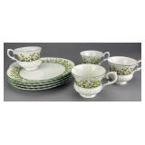 Crown Staffordshire 4pcs Tea Set with Plates