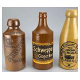 Schweppes Stoneware Ginger Beer Bottles