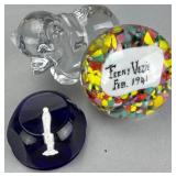 Baccarat Cobalt Blue Virgin Mary Paperweight