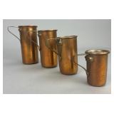 Set of Four Copper Measuring Cups