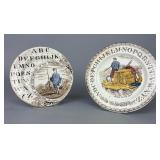 Victorian Brownfield Pottery ABC Plates 1880s