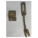 Brass Door Latch and Chain Lock Set