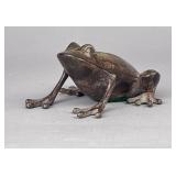 Bronze Patinated Frog Figurine