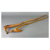 2 Japanese Carved Wood Walking Sticks