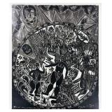Muafangejo (1943-1987) Linocut Print Adam and Eve