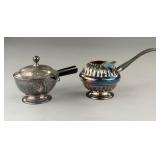 Two Silverplated Sauce Ladles with Wood Handles