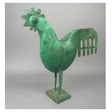 Hand-Made Folk Art Style Metal Chicken or Rooster
