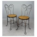 Pair of Antique Ice Cream Parlor Chairs
