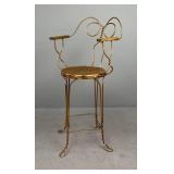 Antique Twisted Wire Billiards Stool Owl Eyes Back