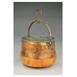 Hand-Forged Copper Cauldron with Iron Handle