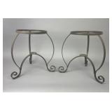 Pair of Wrought Iron Style Plant Stands