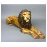 Mid Century Modern Hand Painted Cast Lion Figure