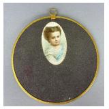 Victorian Needle Emery Portrait Miniature, 1872