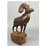 Hand-Carved Ironwood Ram Figure 13' tall