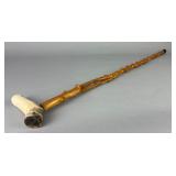 Bone Handled Thorny Wood Walking Cane