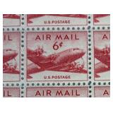 US Postage 1949 Carmine DC-4 Air Mail Stamps