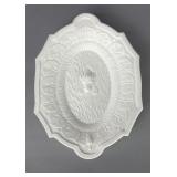 Atterbury Milk Glass Retriever Platter c.1870-1900