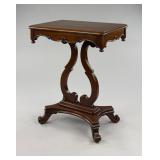 1930s American Empire Revival Lyre-Base End Table