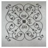 Wrought Iron Decorative Wall Panel, Floral Scroll