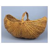 Handwoven Gathering Basket w/ Fixed Handle