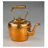 Copper and Brass Tea Kettle, Arabic Markings