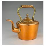 Victorian Copper Kettle with Brass Handle