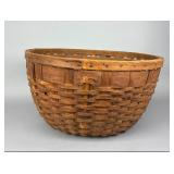 Large Primitive Woven Splint Wood Utility Basket