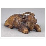 Carved Soapstone Figure of a Water Buffalo