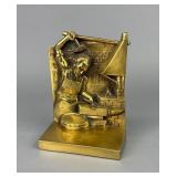 Brass 'Blacksmith at the Forge' Sculpture Bookend
