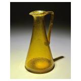 Italian Murano Corroso Amber Water Pitcher 1950s