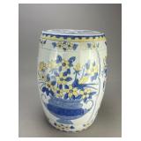 Blue Yellow Floral Ceramic Garden Stool