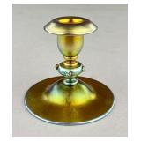 Steuben Gold Aurene Candlestick #6384 Circa 1910
