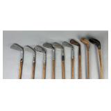 Vintage Hickory Golf Club Set: Spalding, MacGregor