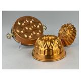 Copper Kugelhopf Mold and Gelatin Mold Group