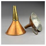 Copper and Brass Funnels, Late 19th Century
