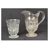 Excelsior Pattern Flint Glass Pitcher & Tumbler