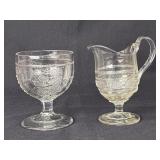 EAPG Stippled Grape Spooner & Creamer Set