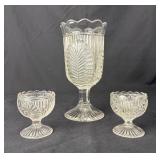 McKee Ribbed Palm EAPG Glass Set c. 1863